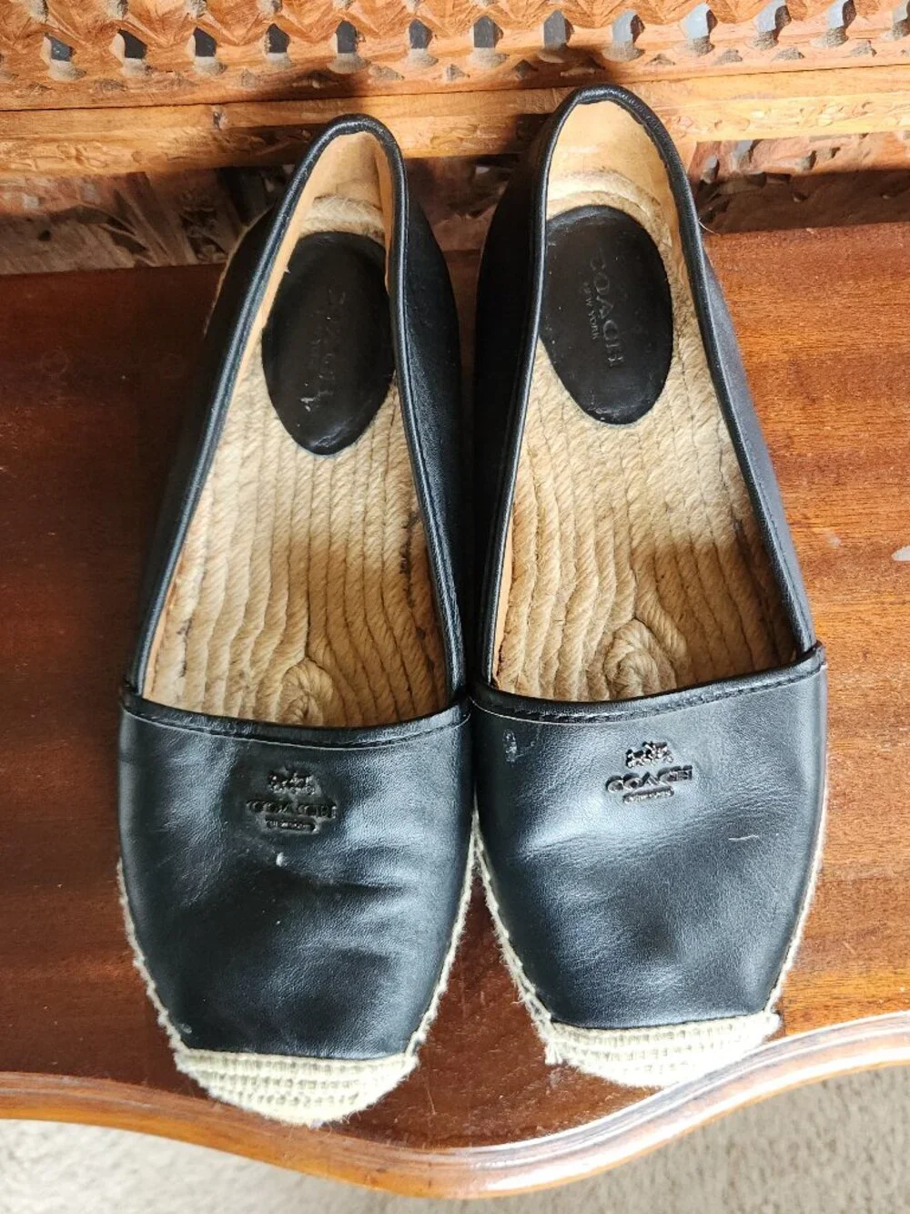 Coach Rhodelle Espadrille Flats in Black (Lambskin) - Picture 1 of 7